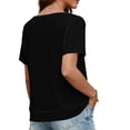 thumbnail image 4 of Tnhcen Women's Color Block Print T-Shirt, Short Sleeve Round Neck Casual Blouse, Loose Fit Summer Top with Trendy Design in Sizes S-3XL, 4 of 7