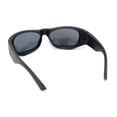 thumbnail image 4 of 90s Styling Sport Wrap Runway Trend Plastic Sunglasses All Black, 4 of 4