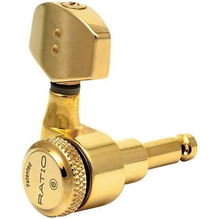 Graph Tech Electric Locking 3+3 Contemporary Tuning Machine Set 2-Pin Gold