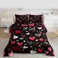 thumbnail image 2 of Castle Fairy Love Heart Print Girl Boy Full Size Comforter Sets 3-Piece,Happy Valentine's Day Bedding Comforter Set,Romantic Couple Lover Lightweight Bedding Sets,Microfiber Bedroom Decor,Reversible, 2 of 8