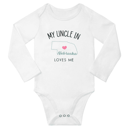 

My Uncle In Nebraska Loves Me Baby Long Romper Clothing 18-24 Months