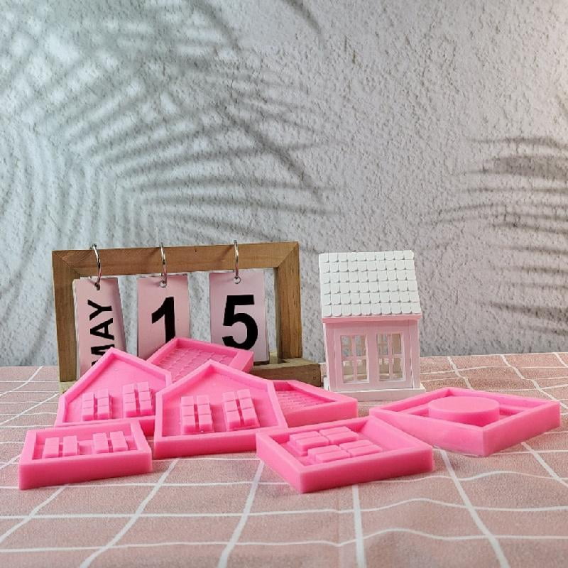 BQBQERT House Shape Tealight Stand Silicone Mold, Easy Demoulding Epoxy Resin for Home Decoration, Art Project