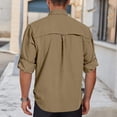 thumbnail image 4 of Cmfcve Mens Safari Shirts Button Down Long Sleeve Work Tops Uv Protection Hiking Fishing Quick Dry Camping Travel Shirts, 4 of 8