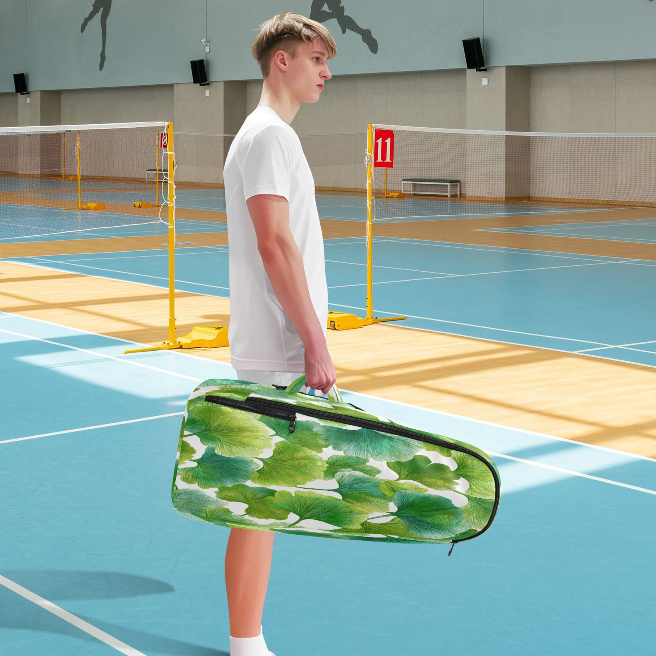 2 Racquet Holder Tennis Backpack Tennis Racket Covers Gym Bags Green Color Scheme