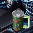 thumbnail image 5 of 30oz Christmas Tree Tumbler with Lid and Straw, Stainless Steel Cup with Handle Snowflake Travel Coffee Mug, Holiday Gifts, 5 of 5