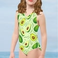 thumbnail image 3 of SEANATIVE Avocado Kids One-Piece Swimsuit Elastic Flower Leaf Swimwear for Kids Girls 3-4 Casual Summer Toddler Bathing Suit Cover Up, 3 of 7