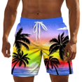 thumbnail image 2 of Mens Casual Shorts Lightweight Stretch Beach Bottoms with Drawstring Outdoor Summer Comfort Board Shorts Blue XXL, 2 of 4