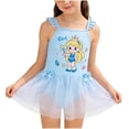 thumbnail image 2 of Trajes de baño para mujer, trajes de baño para mujer y niña, traje de baño de malla con mangas estampadas y bragueta, mono de verano para niños, falda de natación, traje de baño de poliéster para niña, 2 of 5
