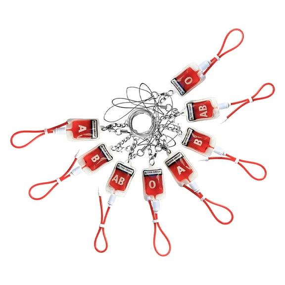 8pcs Little Blood Bags Purse Bag Keychain Ornament Blood Style Pendant Keychain Holder