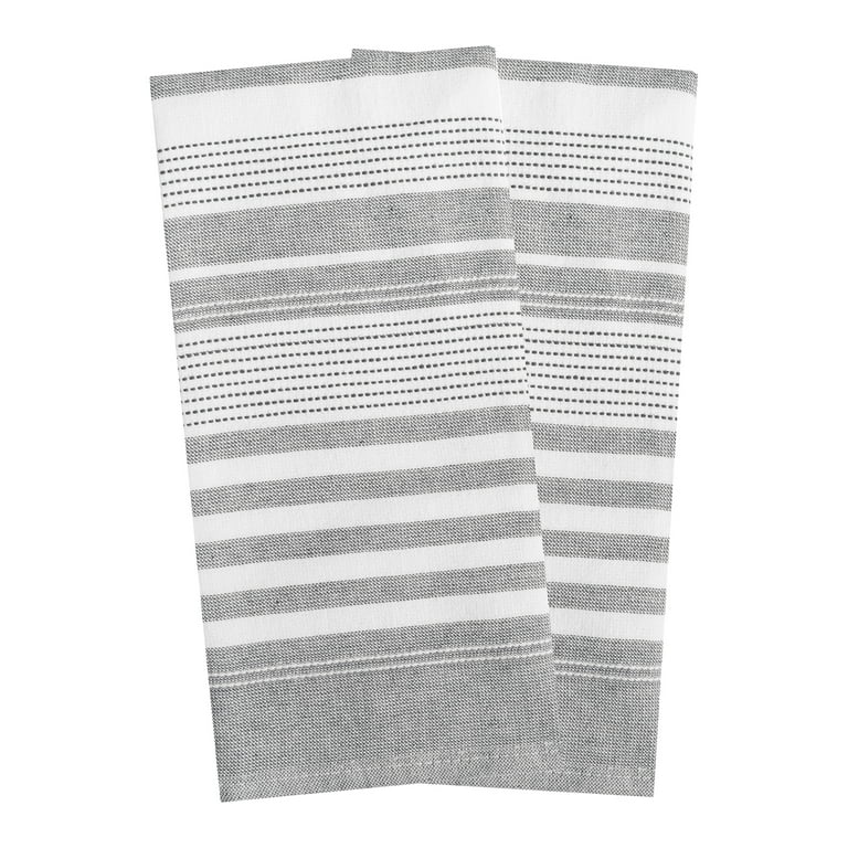 T-Fal Dual Terry Stripe Kitchen Towel, 2 Piece Set, Paprika