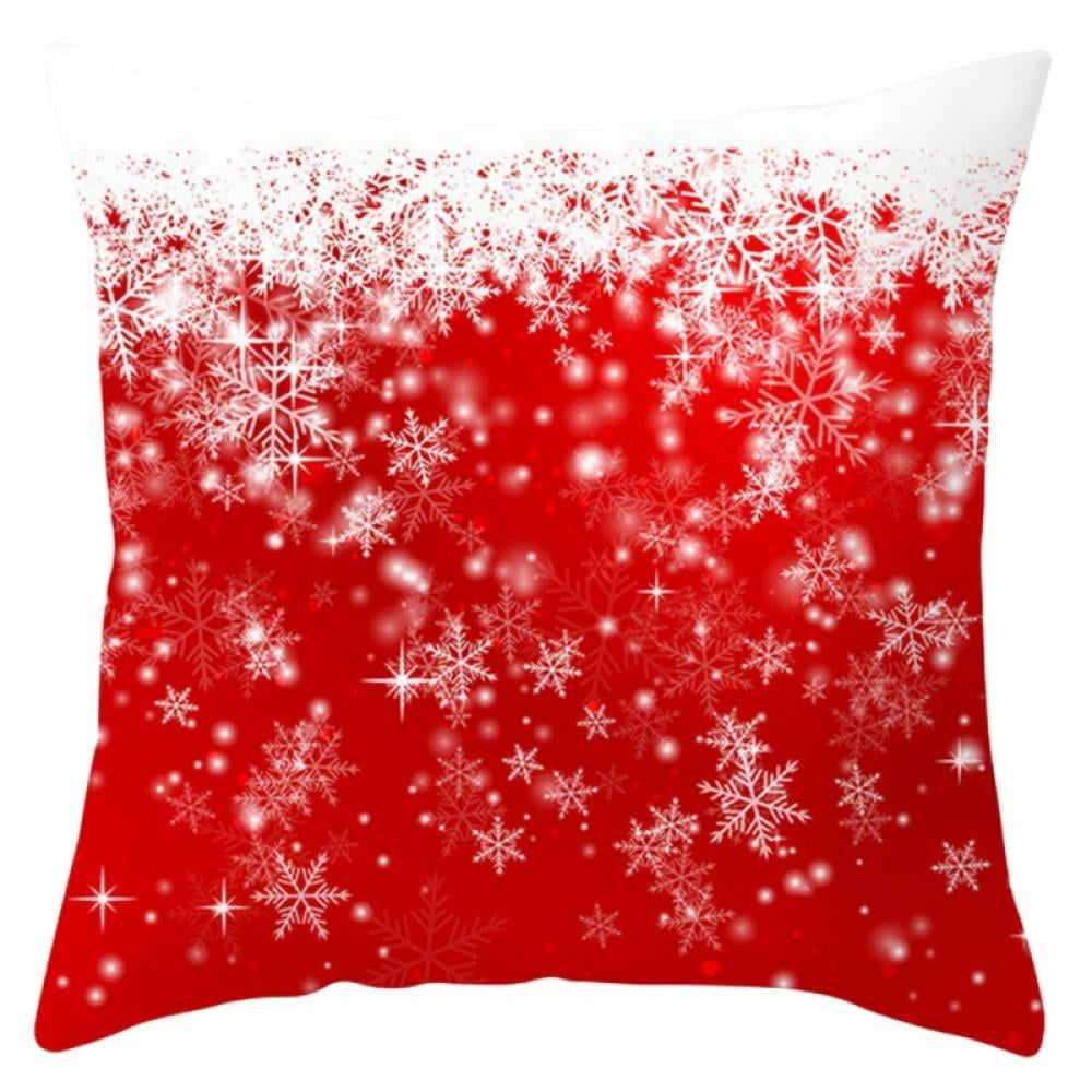 Christmas Throw Pillow Covers 18x18 Inch, Farmhouse Holiday Pillow