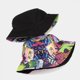 thumbnail image 3 of Sombrero de cubo de pescador con estampado de cinta magnética reversible empacable, muchos patrones Feliz Sencillez, 3 of 5
