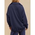 thumbnail image 6 of Sweatshirt for Women Oversized Casual Long Sleeve Button Henley Neck Pullover Tops Outfits Clothes Navy Blue XL, 6 of 8