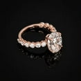 thumbnail image 3 of solitaire jewels 3.75CT Oval Moissanite Hidden Halo Engagement Ring For Women, 18K Rose Gold, 3 of 6