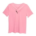 thumbnail image 4 of Maean Girls Short Sleeve Shirts V Neck Summer T Shirts Causal Plain Kids Girl Tops for 6-13 Years, 4 of 6