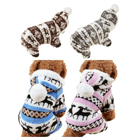 Pet Dog Winter Warm Clothes Pajama Soft Cotton Puppy Teddy Cat Sleepwear Coat US