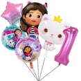 thumbnail image 4 of 6pcs Gabby Dollhouse Cats Number Balloon Children's Birthday Party Decoration Aluminum Balloons Girl Gabby's Doll Balloon Set, 4 of 5