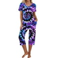 thumbnail image 1 of Rbaofujie Pyjama pour Femmes Ensemble Femmes Pyjama à Col en V à Manches Courtes et Ensemble Pantalon Pyjama Décontracté avec Poches Chemises de Nuit pour Femmes, 1 of 7