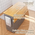 thumbnail image 6 of Walsunny 40" Kitchen Islands Carts with Storage Drop Leaf Countertop on Wheels Rolling Microwave Utility Carts with 3 Drawers 1 Storage Cabinets,Gray, 6 of 11