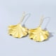 thumbnail image 5 of Qarigey 2 uds pendientes dorados de Ginkgo Biloba, pendientes de Metal a la moda con forma de hoja, suministros de joyería para fiestas y banquetes Ropa, zapatos y accesorios Miscelánea Oro Qarigey AP017678-01, 5 of 6