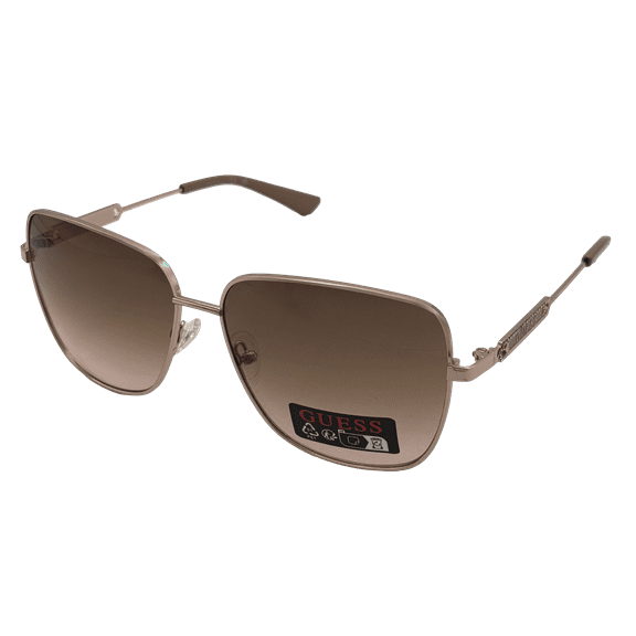 Guess Sunglass Womens Rose Gold Oversized Square Brown Gradient Lens GO00002 28F