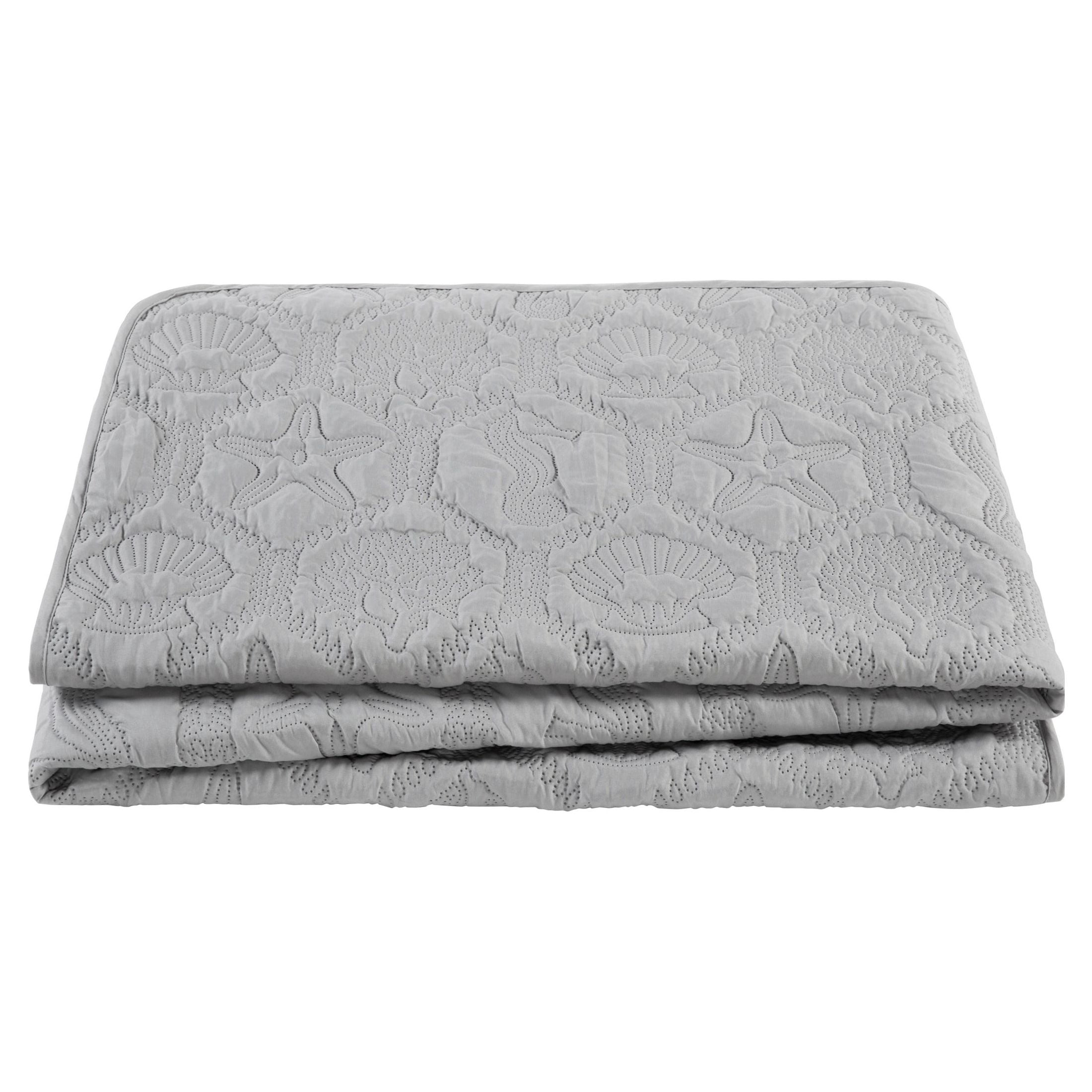VCNY Home Shore Coastal 3-Piece Green Textured Sealife Quilt Set, Queen, Adult, Unisex