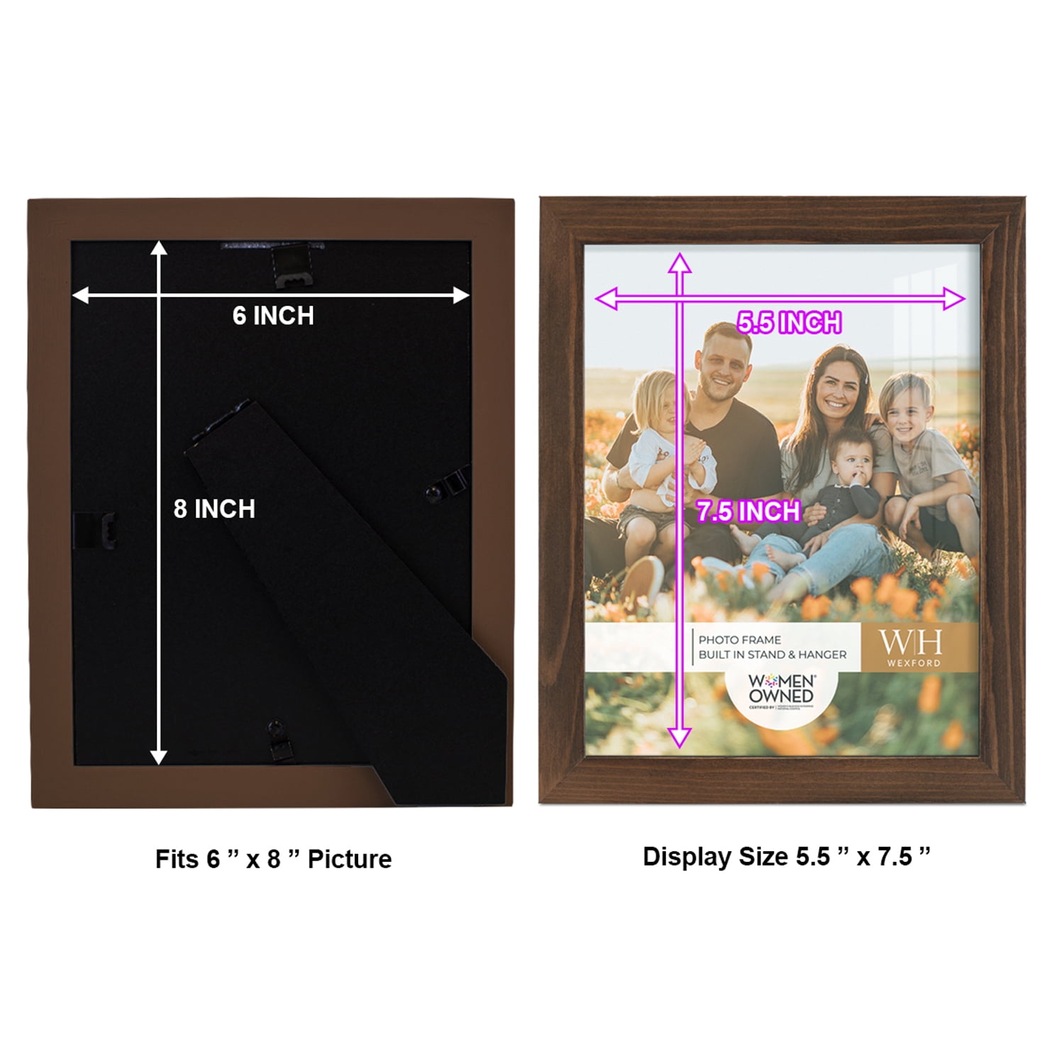Woodgrain 8 in. x 10 in. Chestnut Picture Frame (Set of 2)