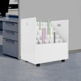 thumbnail image 6 of Blue Print Storage Organizer, 30 Slots Mobile Roll File Cart Blueprint Cabinet with Wheels File Storage Rack Roll Document Holder for Office and Home (White), 6 of 18