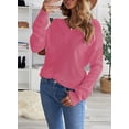 thumbnail image 4 of HOTAPEI V Neck Sweaters for Women Elegant Crochet Hollow Out Top Long Sleeve Sweaters Solid Color Pullover Sweater Knit Tops, 4 of 5