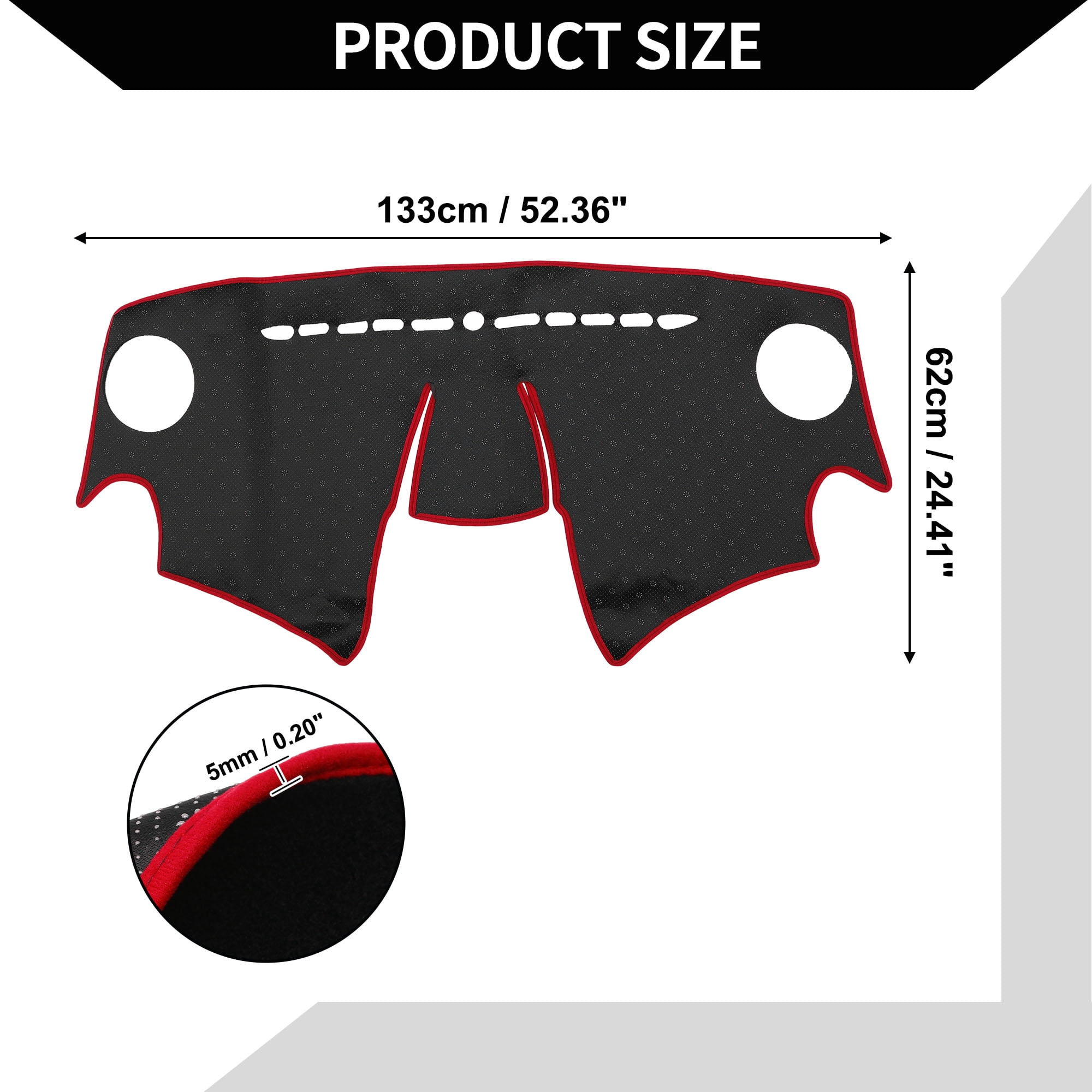 Unique Bargains Dash Cover for Chevrolet Spark 2013-2015 Non-Slip Polyester Silicone Red