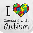 thumbnail image 4 of Inktastic I Heart Someone with Autism Boys or Girls Baby Bib, 4 of 4