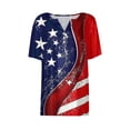 thumbnail image 3 of longantii Independence Day Sequin Tee Shirts Womens Graphic V Neck 4th of July Blouses Summer Short Sleeve Tops V-Neck Casual Shirt Red M, 3 of 4