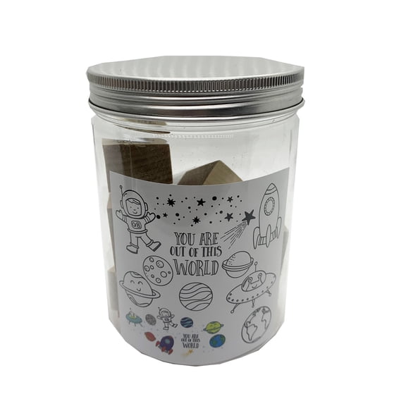 Recollections Space Wood Stamp Jar Set, 6 Pack