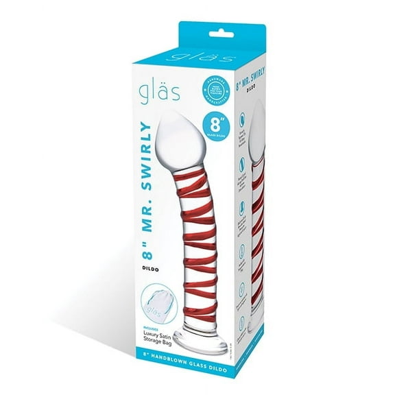 Glas 8" Mr. Swirly Glass Dildo - Red G-Spot Dildo