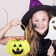 thumbnail image 6 of Pgeraug Halloween Pumpkin Bucket , Candy Bags , Fluorescent Pumpkin Non-Woven Reusable Trick-Or-Treat Tote for Ki-ds, Yellow, 6 of 6