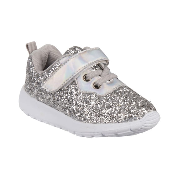 Laura Ashley Girls Sequin Sneakers Laura Ashley, Silver, Size: 7
