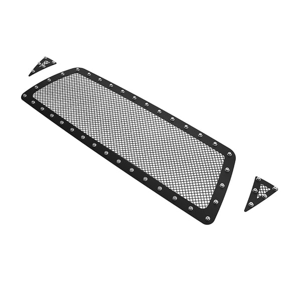 APS Compatible with Toyota Tacoma 2005-2010 Main Upper Stainless Steel Black Mesh Rivet Studs Front Grill Grille Insert TL6456H
