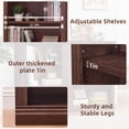 thumbnail image 6 of JOAXSWE 3-Piece Wooden Bookcase Set, 43" Tall Farmhouse Bookshelf with Adjustable Shelves, 3 Tier Open Storage for Living Room Office, Walnut, 6 of 8