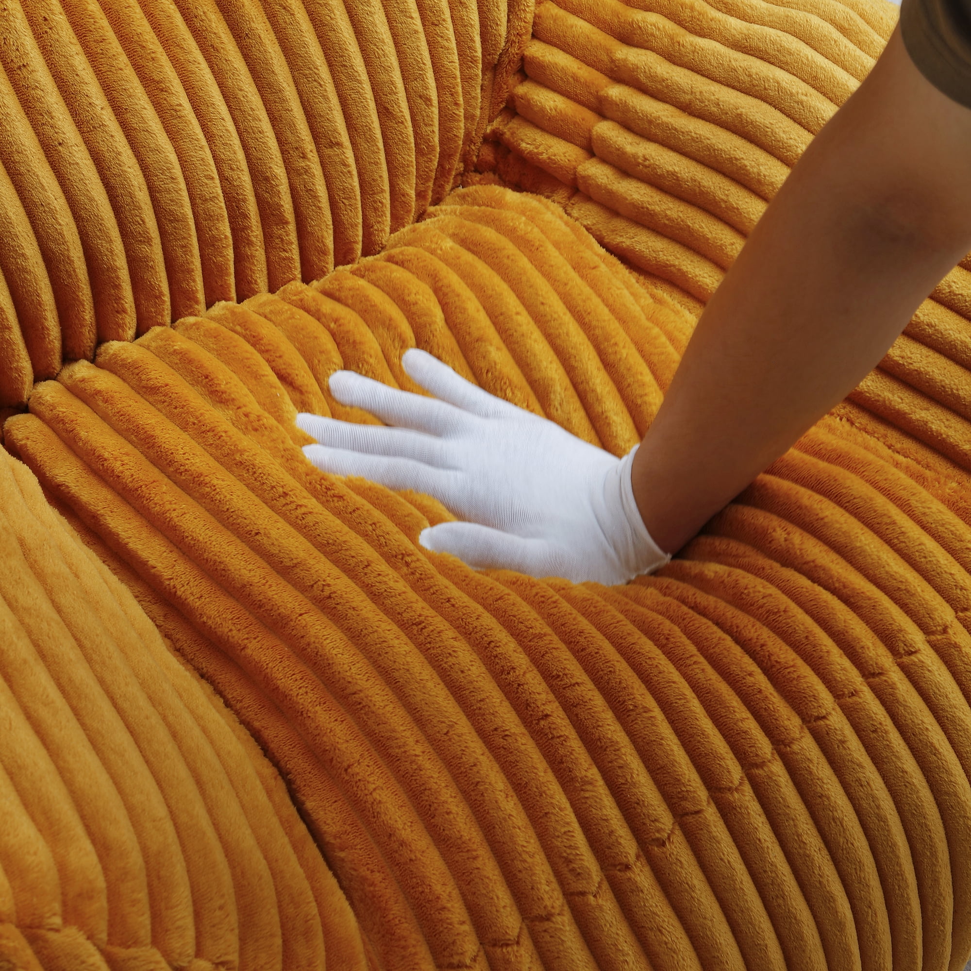 Jopath Giant Bean Bag Chair,Giant Plush Bean Bag Chair For Adults With Armrests And Footstool,Cozy Fluffy Cloud Mini Couch For Living Room, Bedroom & Dorm Orange