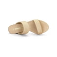 thumbnail image 4 of BLISSFUL STEP Women's Sandals Block Heels Dual Straps Slide Sandals Beige 7, 4 of 7