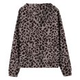 thumbnail image 5 of EnJoCho Girls Leopard Print Hoodie Zip Up Full Zip Hooded Sweatshirt Jacket Long Sleeve Fleece Lined Casual Fall Winter Coat with Pockets for Kids Teens, 5 of 6