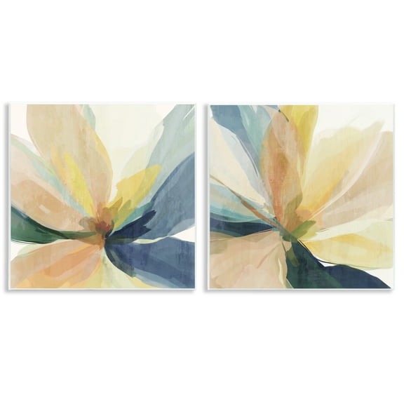 Stupell Industries Abstract Sunshine Florals 2 Piece Wall Plaque Art Set design by Irena Orlov, 12 x 12