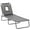 Grey, variant on Outsunny Adjustable Outdoor Lounge Chair, Garden Folding Chaise Lounge w/ Reading Hole Reclining Tanning Chair Seat, Folding Camping Beach Lounging Bed with Support Pillow, Brown