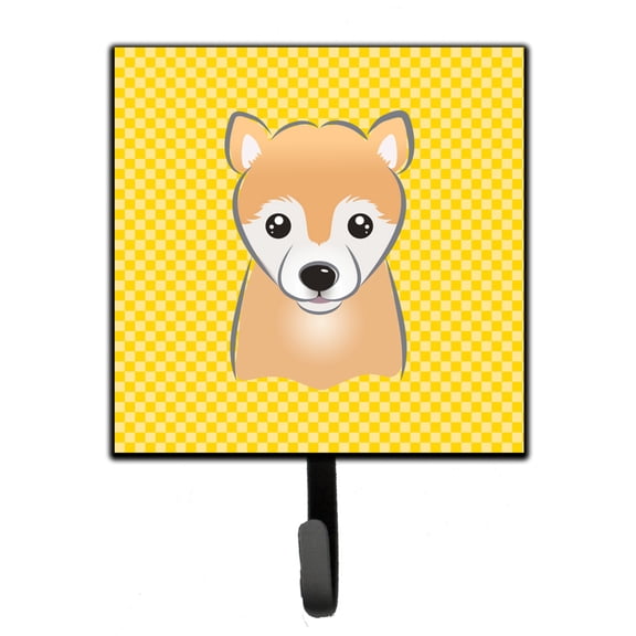 Yellow Checkered Shiba Inu Leash or Key Holder