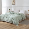 thumbnail image 3 of Move Over Green Duvet Cover King White Pom Poms Quilt Cover Only Ball Fringe Pattern Washed Microfiber No Filling, 3 of 10