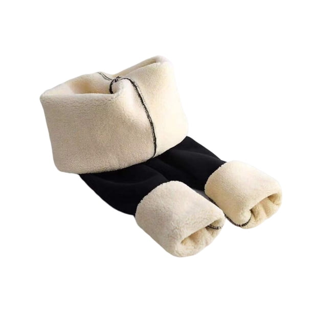 Mallas de mujer gruesas de felpa estirables a prueba de frío pantalones térmicos suaves cómodos ligeros accesorio de mujer interior invierno Prendas para la parte inferior del cuerpo Negro L Minnieouse AP013778-03