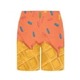 thumbnail image 5 of Crunowin Boys Summer Shorts Ice Cream Print Elastic Waist Lightweight Beach Shorts Orange Size 5T, 5 of 6