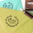 thumbnail image 3 of Printtoo Wood Mounted Round Custom Save The Date Rubber Stamp Floral Wreath Personalized Stamper Gift Idea, 3 of 4