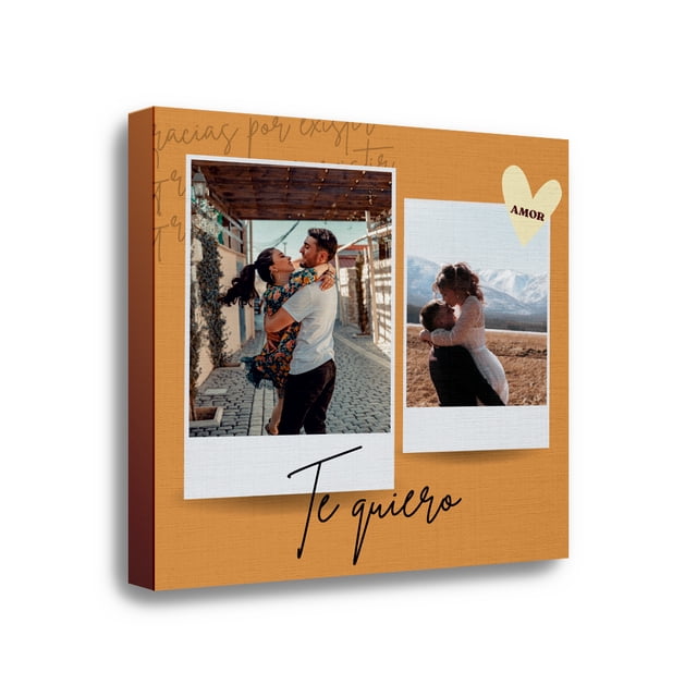 Canva/Cuadro Decorativo | Diseño personalizado: Te quiero - Para 2 Fotografías | Ideal para regalo de aniversario, bodas, cumpleaños, compromisos, San Valentín (120x120) Maxigráfica Shop Canvas Abstracto Elegante