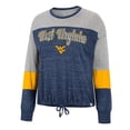 thumbnail image 2 of Women's Colosseum Navy West Virginia Mountaineers Joanna Tie Front Long Sleeve T-Shirt, 2 of 3